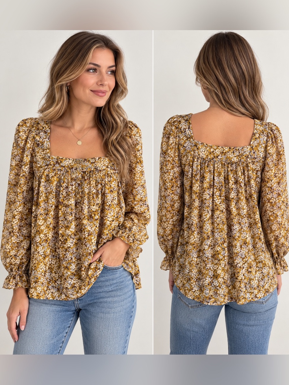 LC Lauren Conrad Floral Peasant Blouse Size XXL NWT